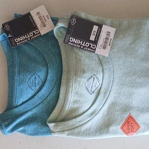 Lot Of 2 Men's St. John's Bay T-Shirts NEW WITH TAGS CRYSTAL BLUE & TEAL HEATHER